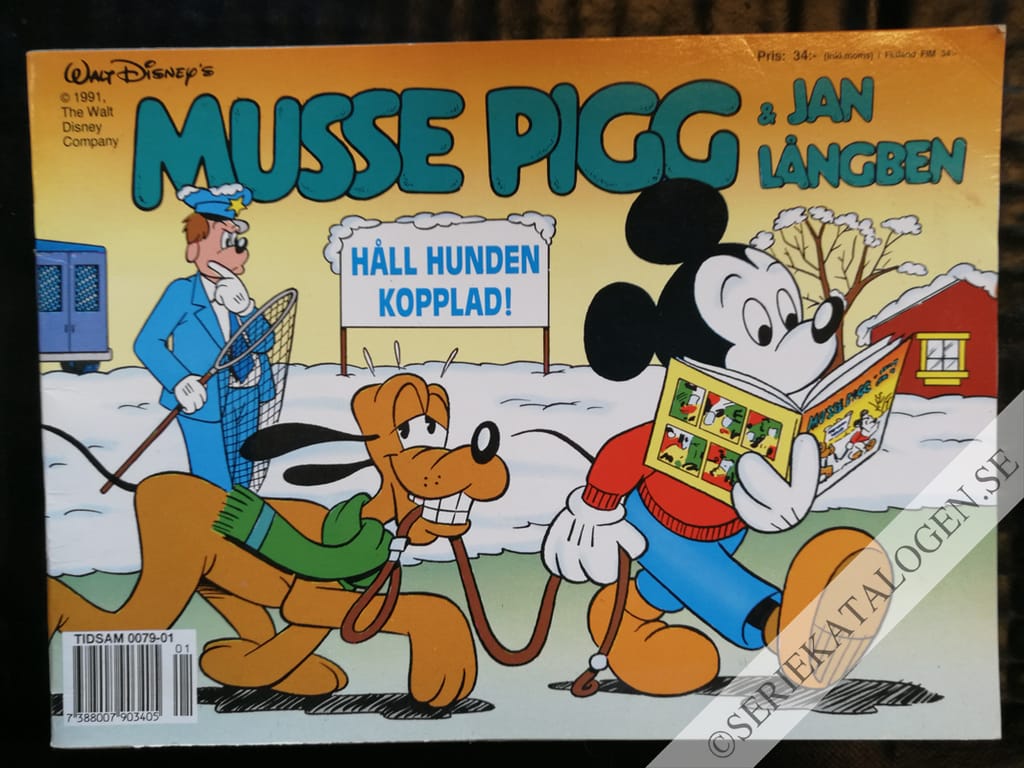 Framsida på Musse Pigg och Jan Långben Håll hunden kopplad! (1993)