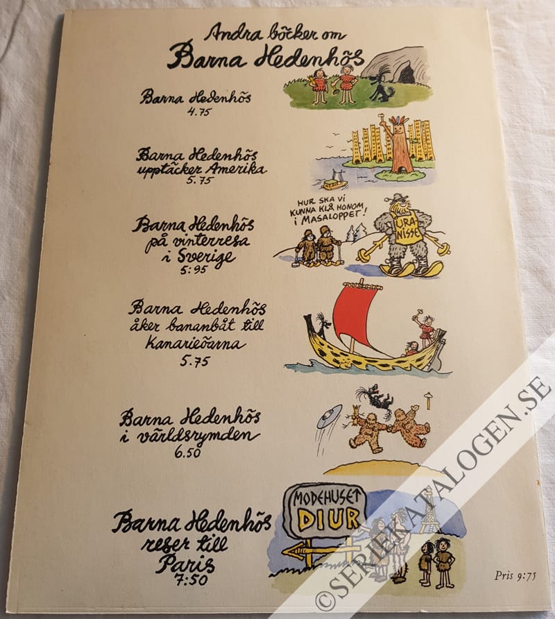 Baksida på Barna Hedenhös bakom stenridån (1962)