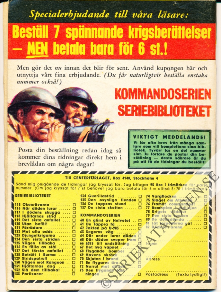 Baksida på Vän eller fiende (1966)