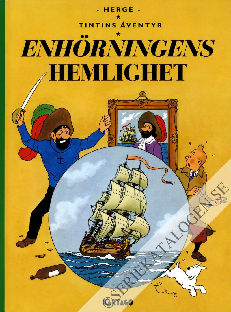 Framsida på Tintins äventyr Enhörningens hemlighet (2016)