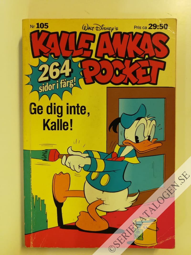 Framsida på Kalle Ankas pocket #105 - Ge dig inte, Kalle! (1988)