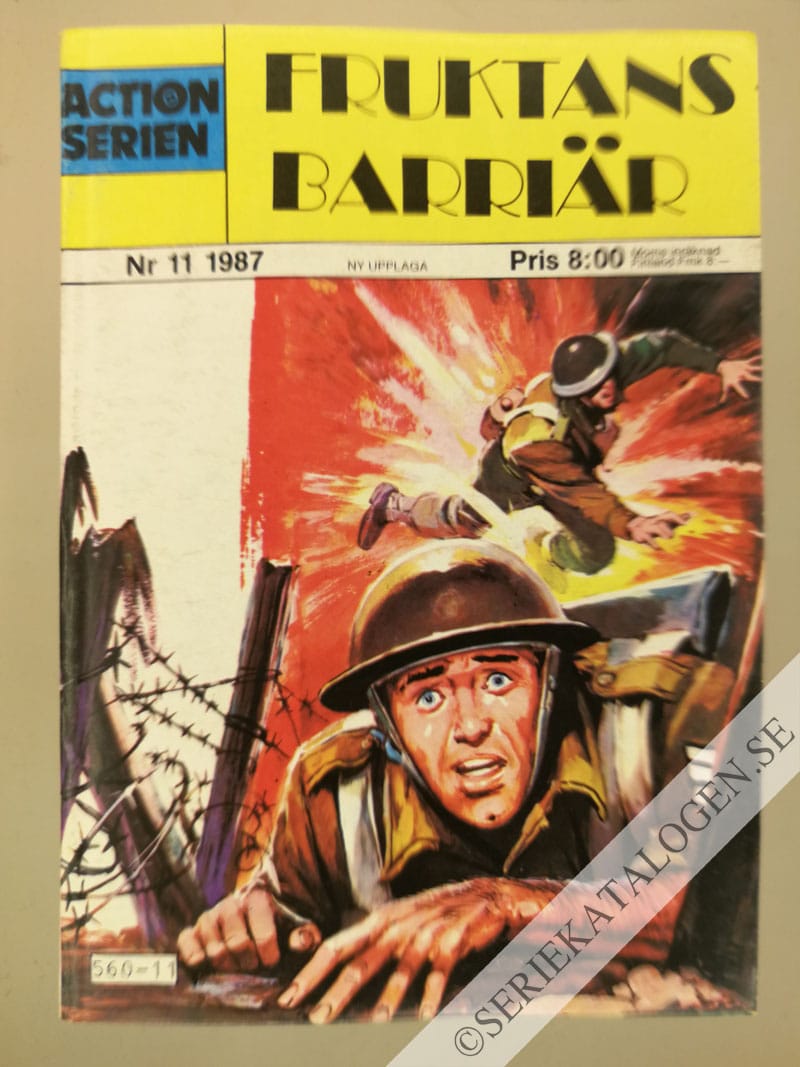 Framsida på Actionserien #11 - Fruktans barriär (1987)