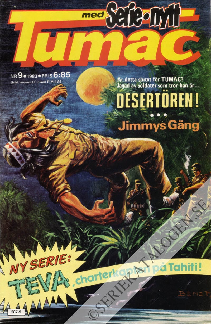 Framsida på Tumac med Serie-Nytt #9 (1983)