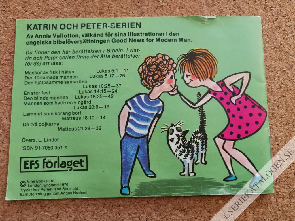 Baksida på Massor av fisk i näten (1978)