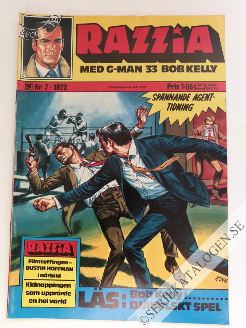 Framsida på Razzia med G-man och 33 Bob Kelly #7 (1972)