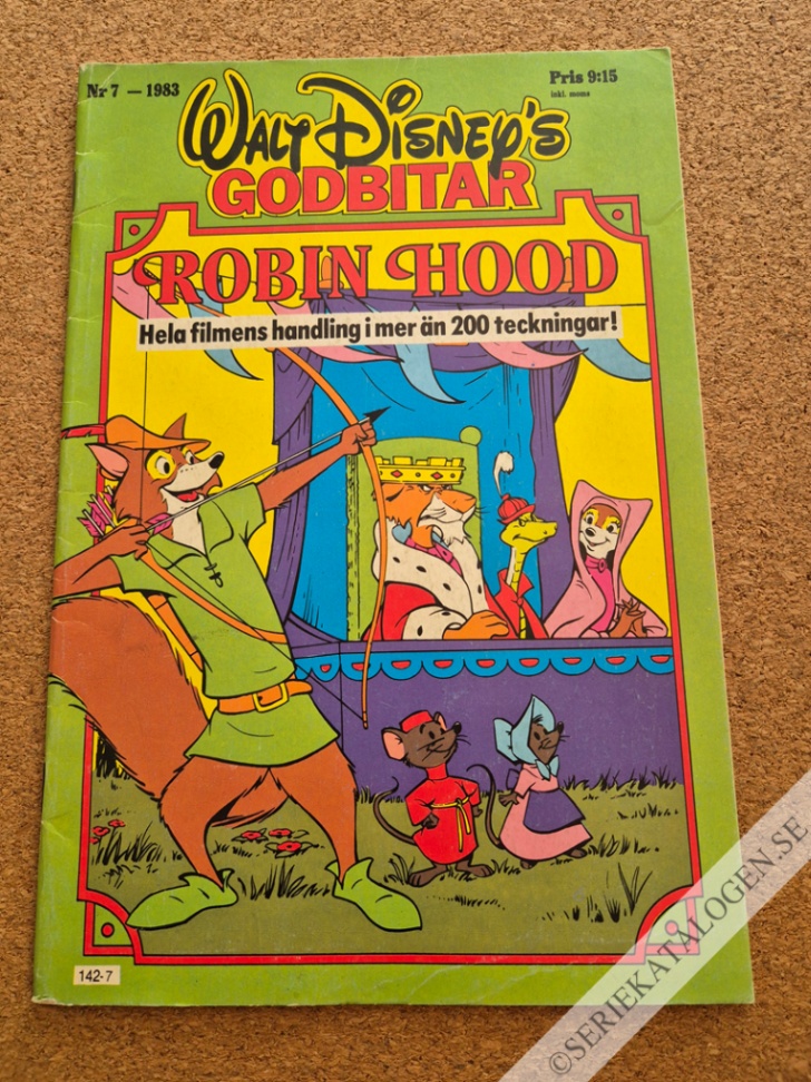 Framsida på Walt Disney's godbitar #7 - Robin Hood (1983)
