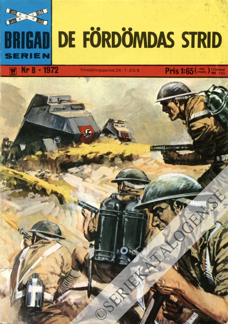 Framsida på Brigadserien De fördömdas strid (1972)