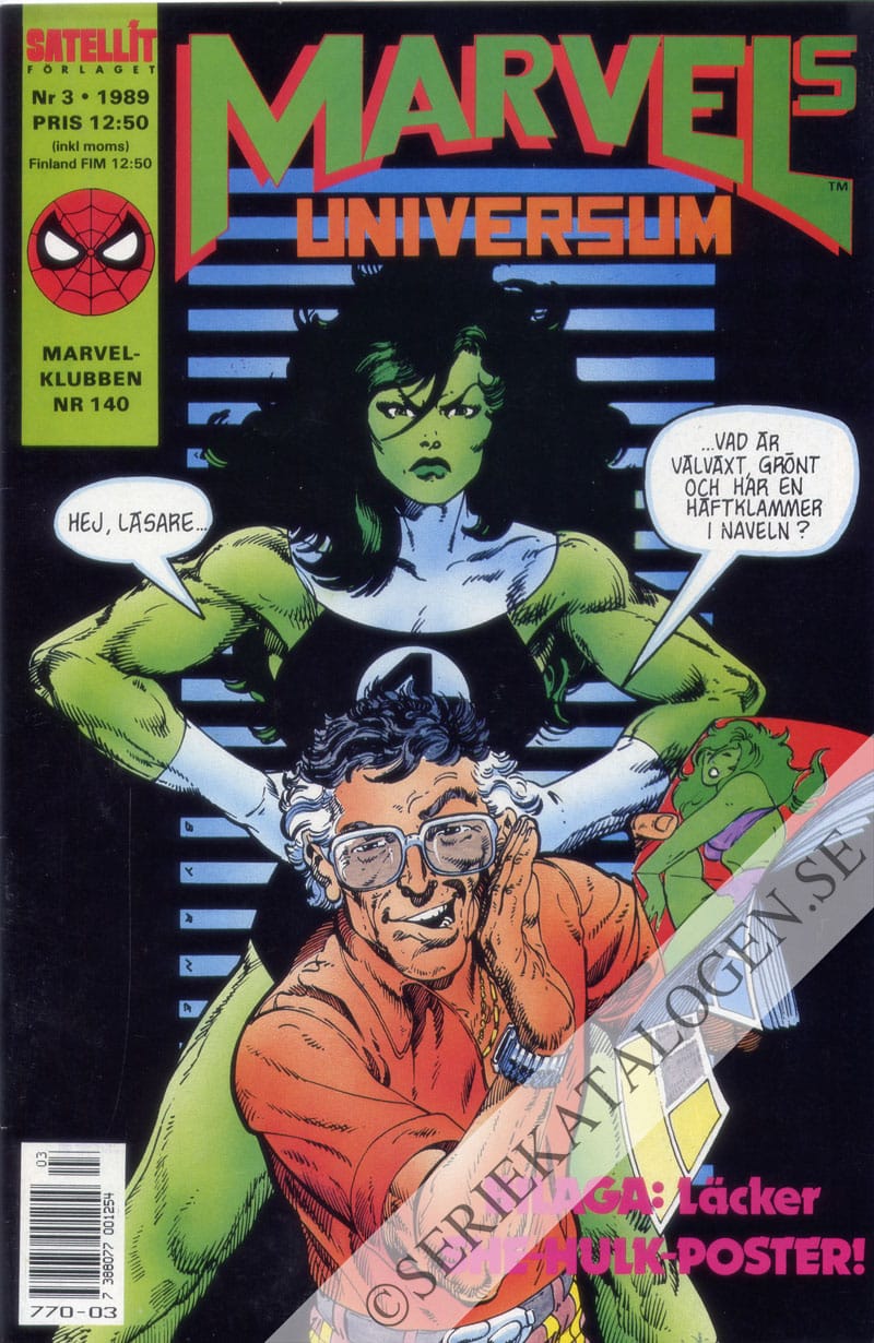 Framsida på Marvels universum She-Hulk/Fantastiska Fyran (1989)