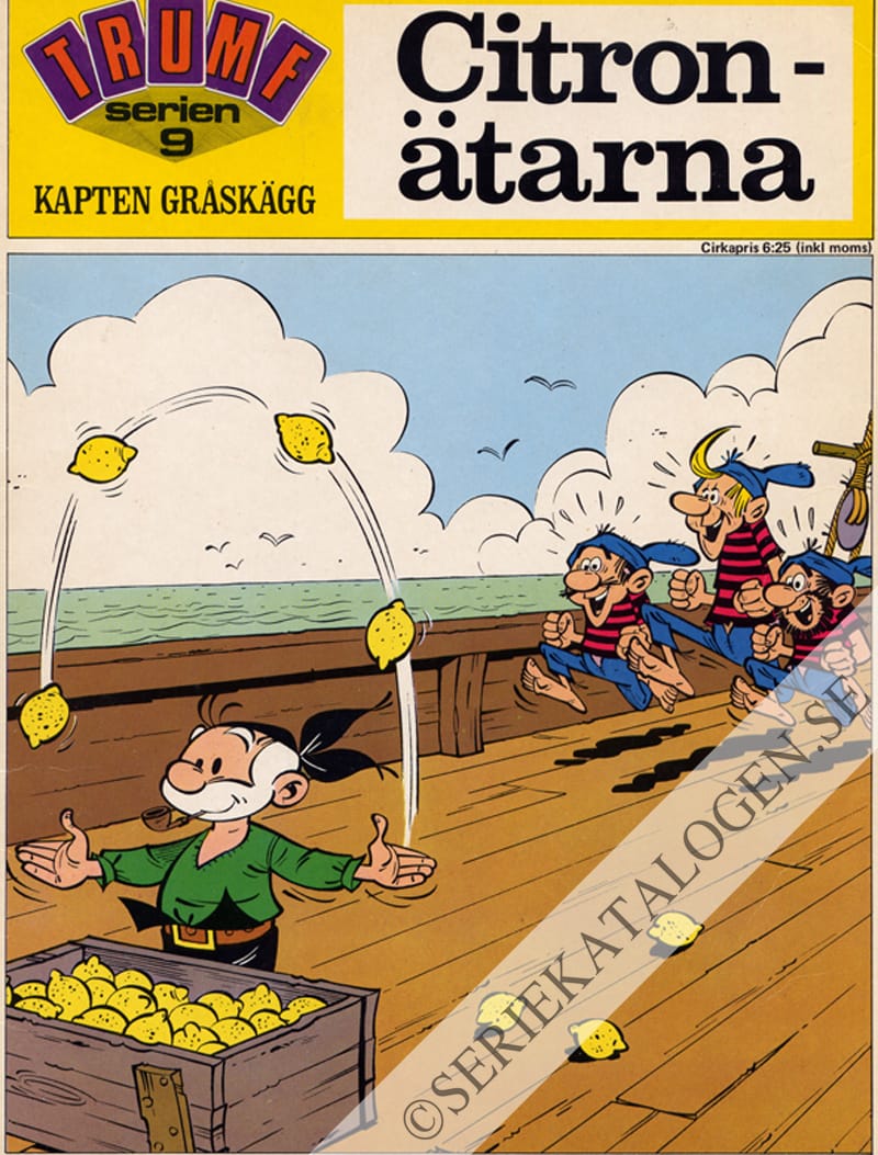 Framsida på Trumf-serien Kapten Gråskägg - Citronätarna (1973)