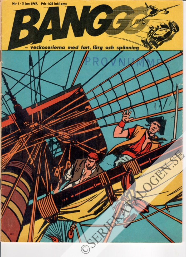 Framsida på Banggg - veckoserierna med fart, färg och spänning #1 (1967)