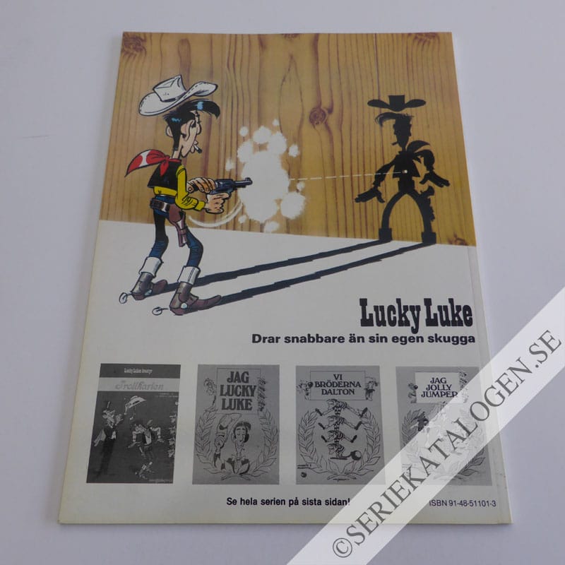 Baksida på Lycksökarna i Vilda Västern (1985)
