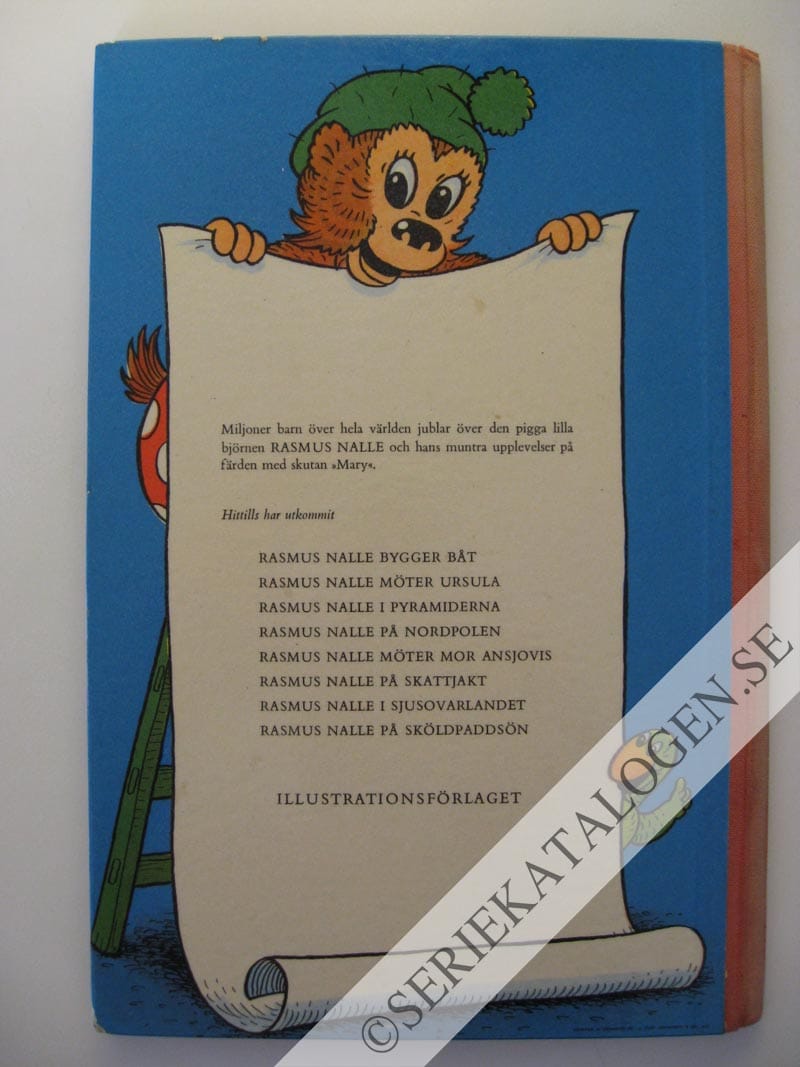 Baksida på Rasmus Nalle på sköldpaddsön (1957)