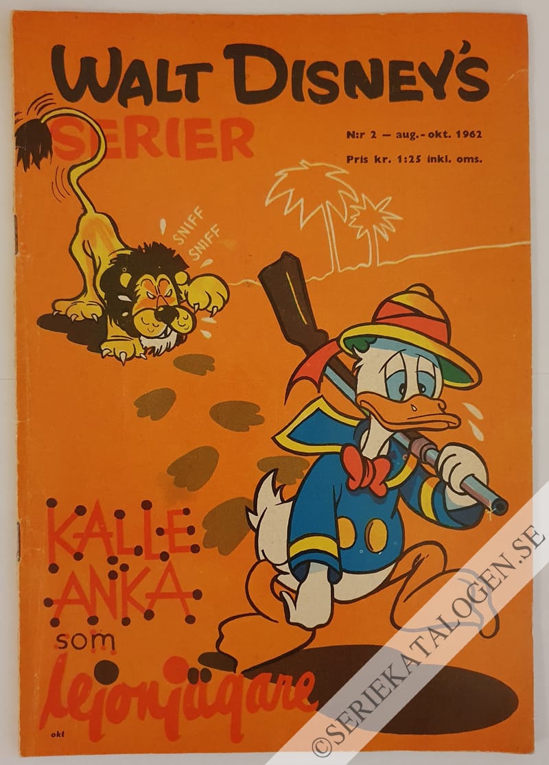 Framsida på Walt Disney's serier Kalle Anka som lejonjägare (1962)