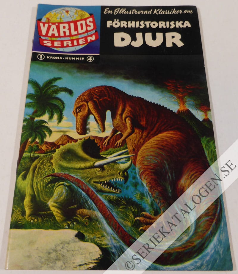 Framsida på Världsserien Förhistoriska djur (1960)