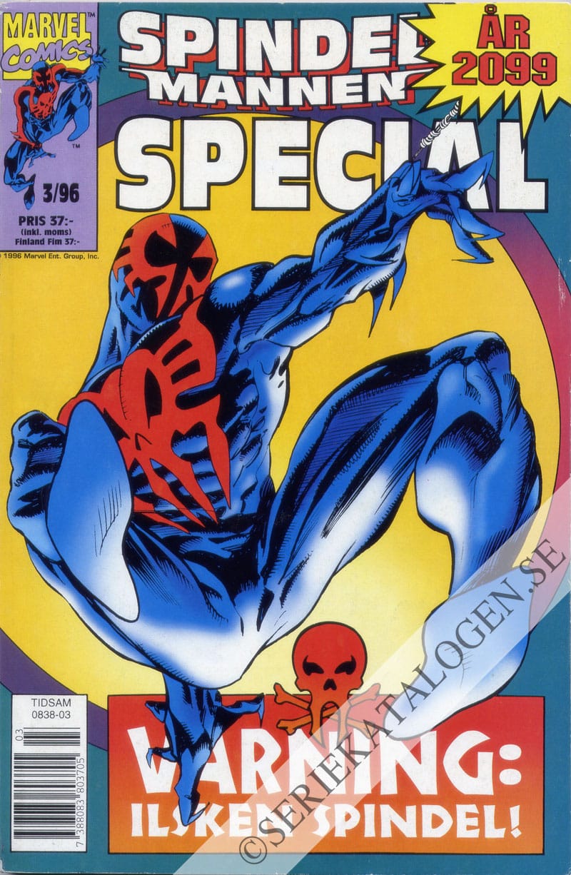 Framsida på Spindelmannen special Varning: Ilsken spindel! (1996)