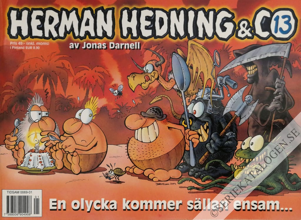 Framsida på Herman Hedning & co En olycka kommer sällan ensam... (2004)