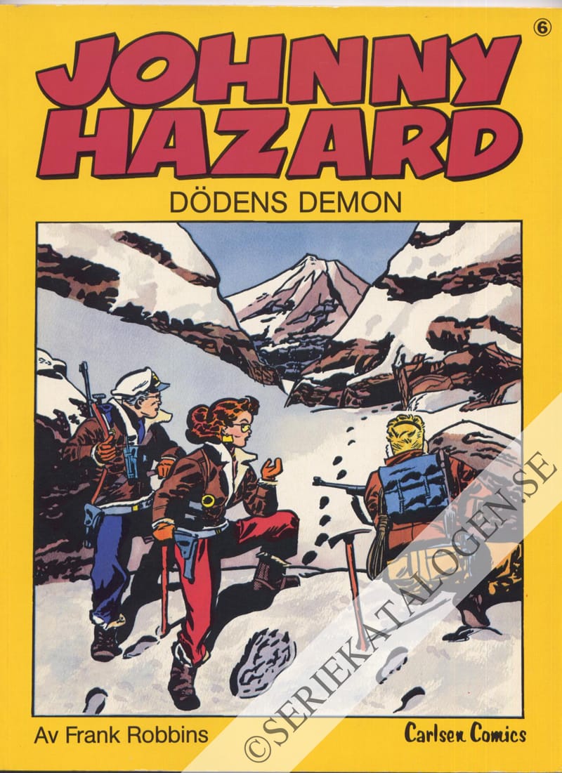 Framsida på Johnny Hazards äventyr Dödens demon (1986)