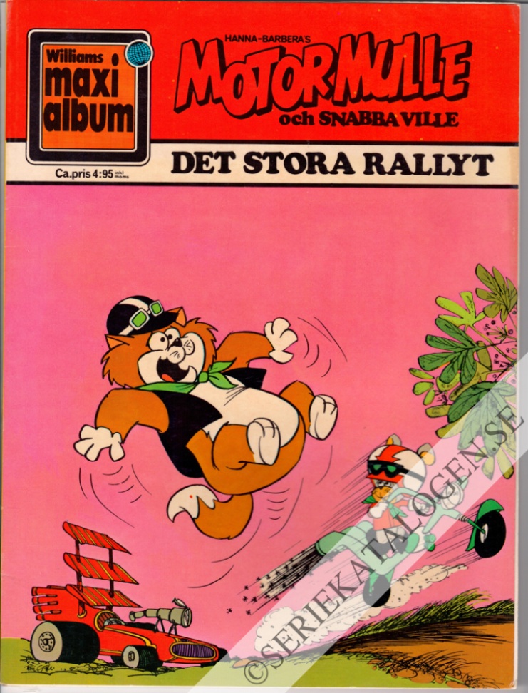Framsida på Williams maxi-album Motormulle och Snabba Ville: Det stora rallyt (1973)