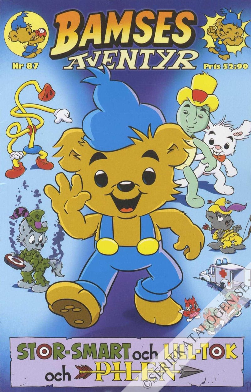 Framsida på Bamses äventyr Stor-Smart och Lill-Tok och Pilen (2020)