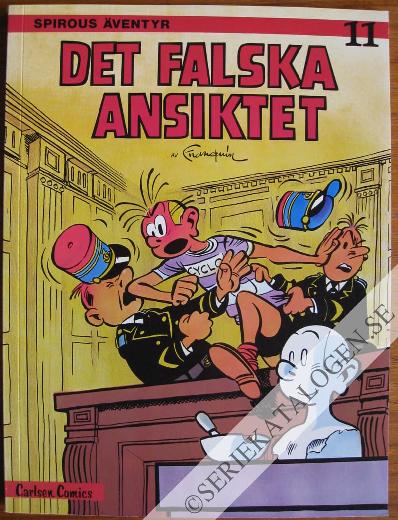 Framsida på Spirous äventyr Det falska ansiktet (1976)