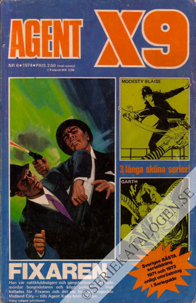Framsida på Agent X9 #6 (1974)