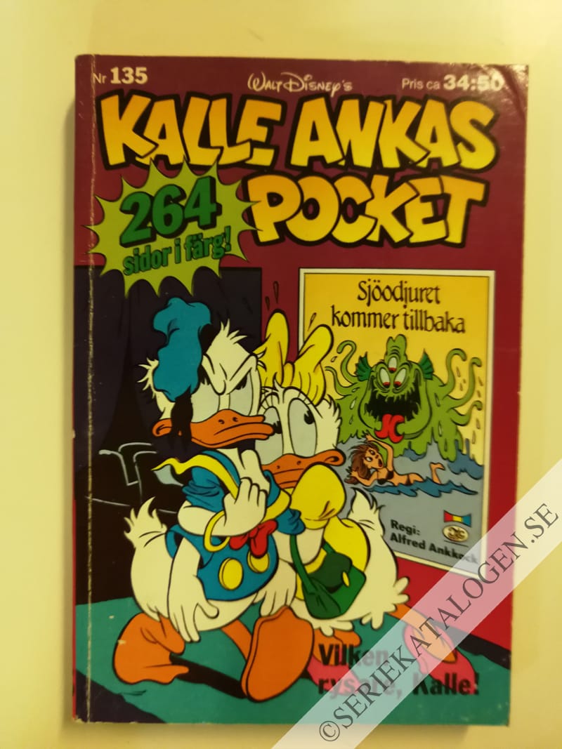 Framsida på Kalle Ankas pocket #135 - Vilken rysare, Kalle! (1991)