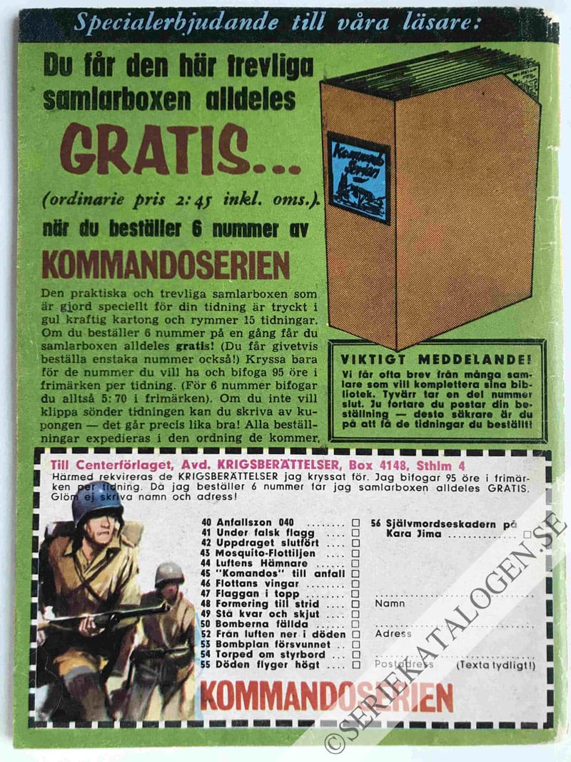 Baksida på Norrut mot döden (1965)