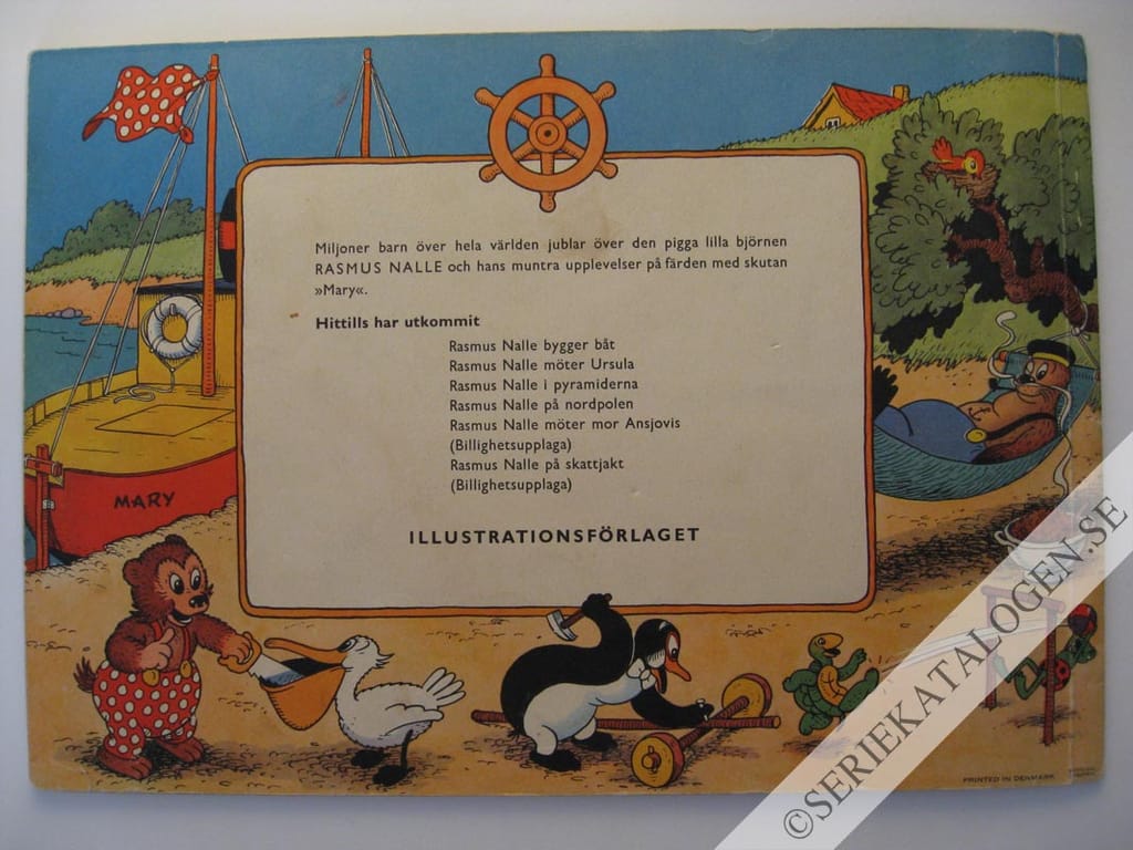Baksida på Rasmus Nalle vid nordpolen (1954)