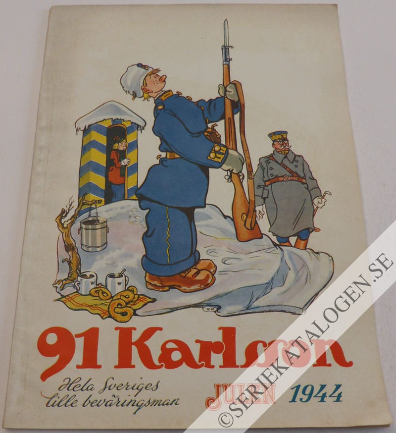 Framsida på 91 Karlsson 91 Karlsson julen 1944 - Hela Sveriges lille beväringsman (1944)