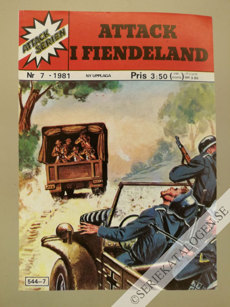 Framsida på Attackserien Attack i fiendeland (1981)