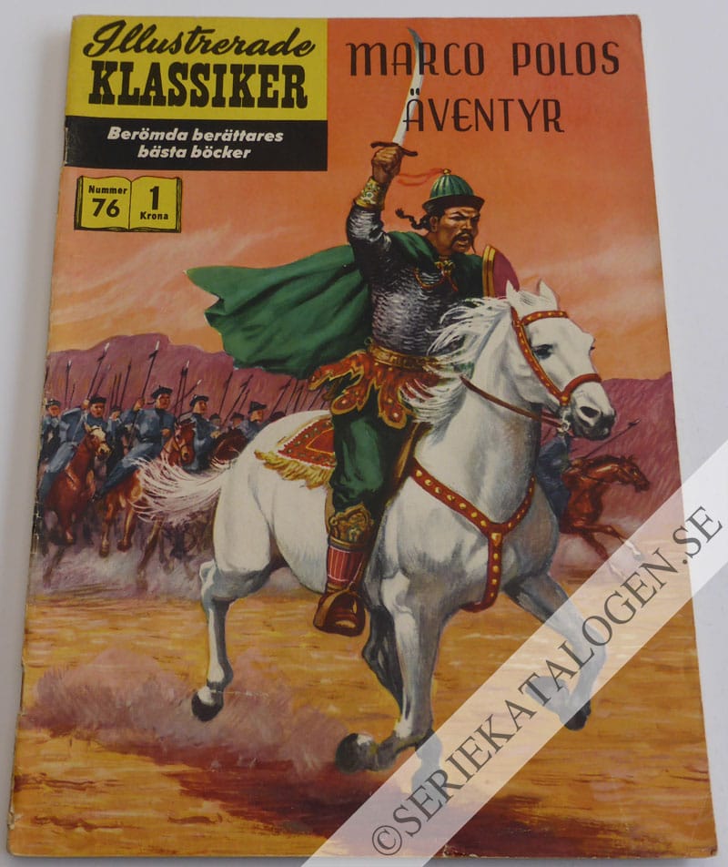 Framsida på Illustrerade Klassiker #76 - Marco Polos äventyr (1959)