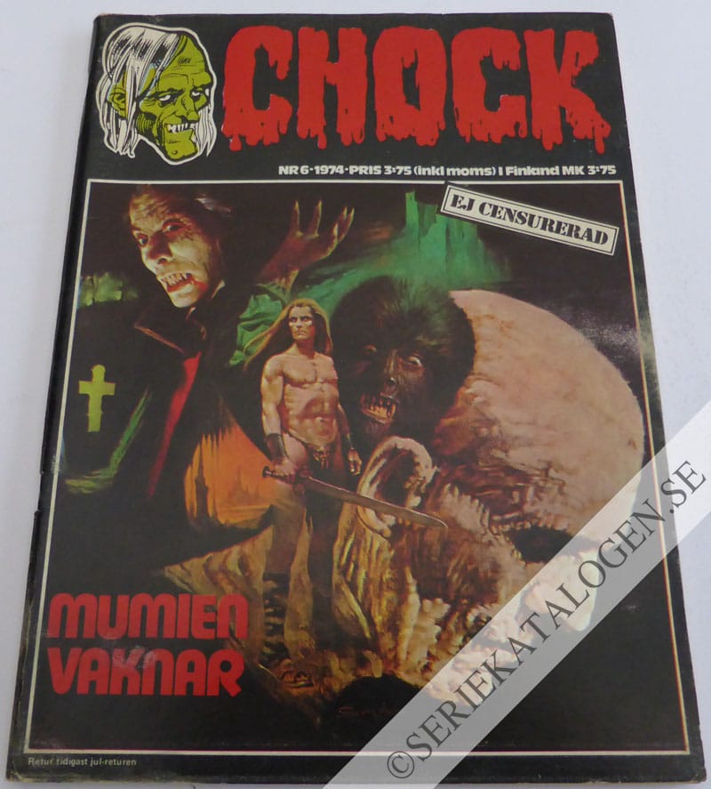 Framsida på Chock Mumien vaknar (1974)