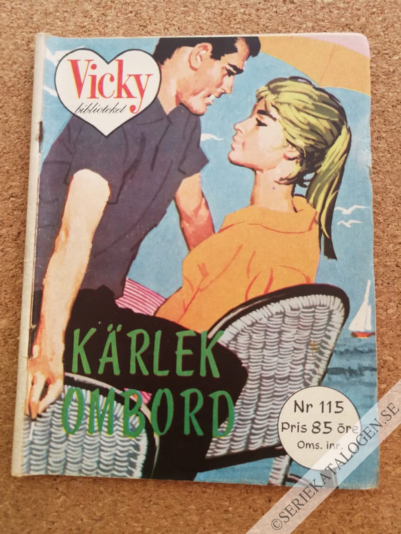 Framsida på Vicky-biblioteket Kärlek ombord (1963)
