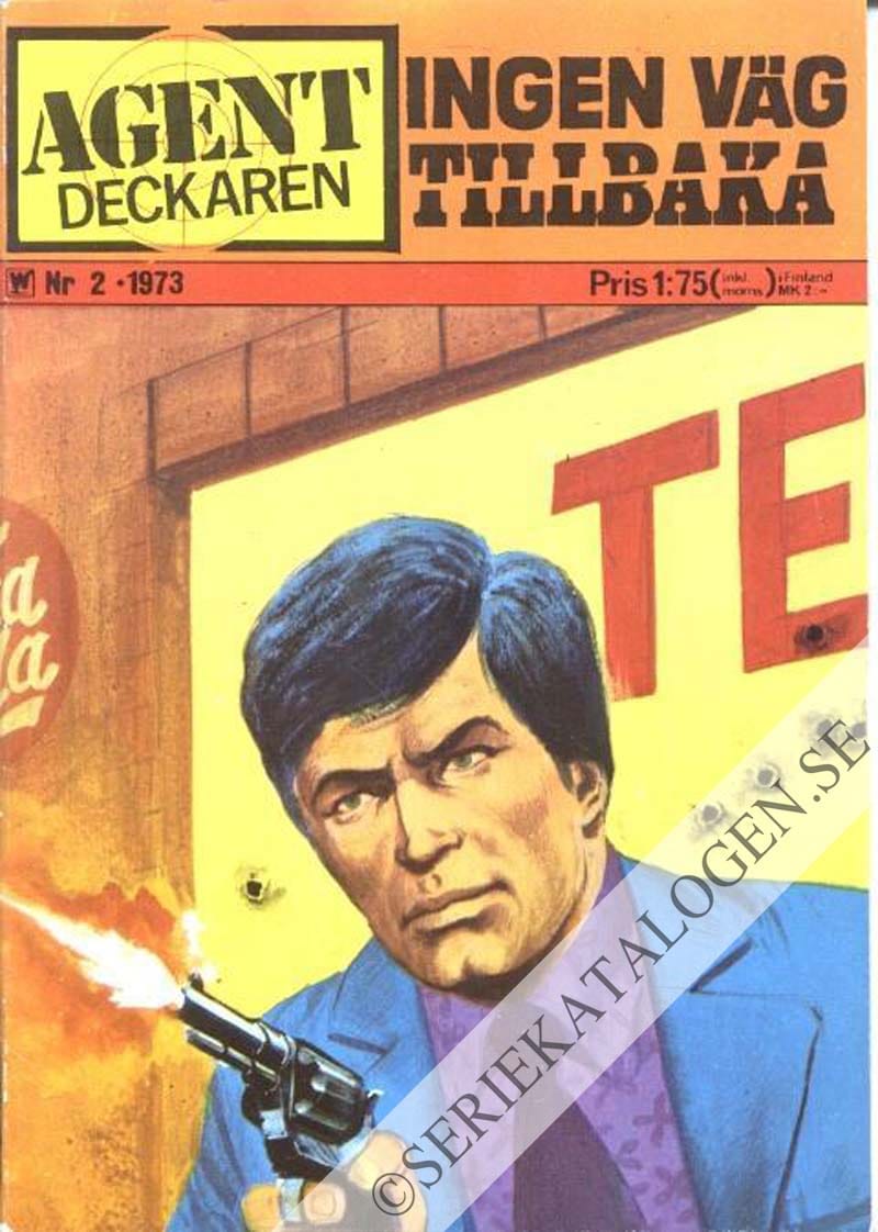 Framsida på Agent-deckaren Ingen väg tillbaka (1973)