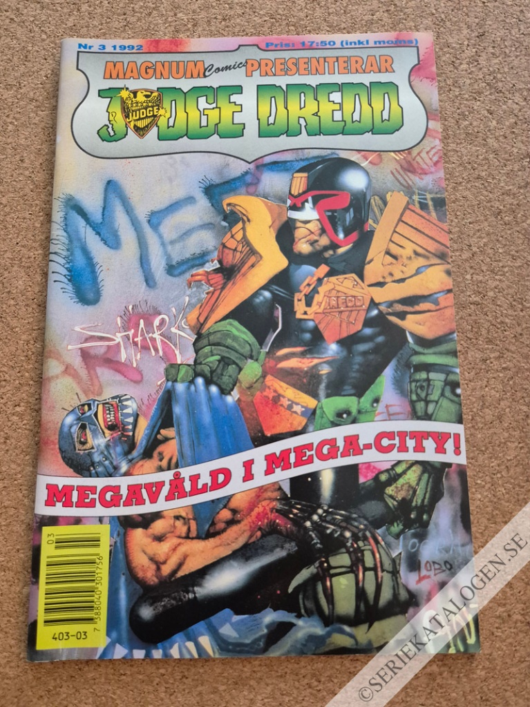 Framsida på Magnum comics presenterar Judge Dredd #3 (1992)