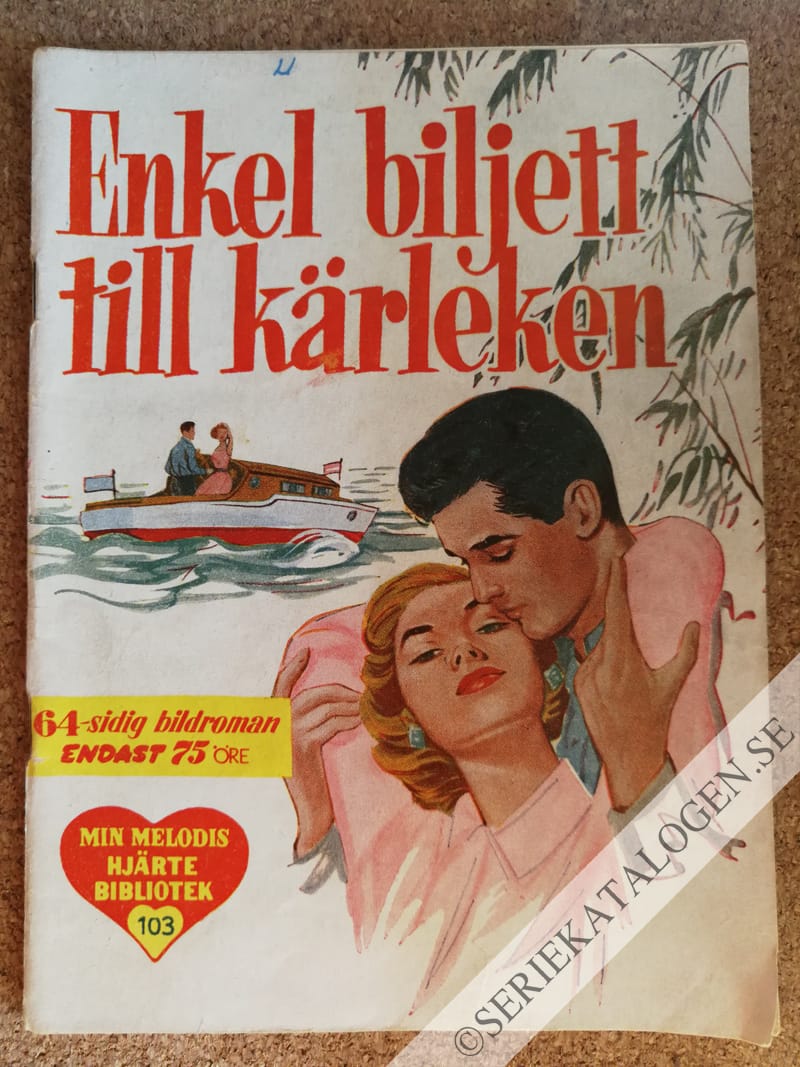 Framsida på Min melodis hjärtebibliotek Enkel biljett till kärleken (1958)