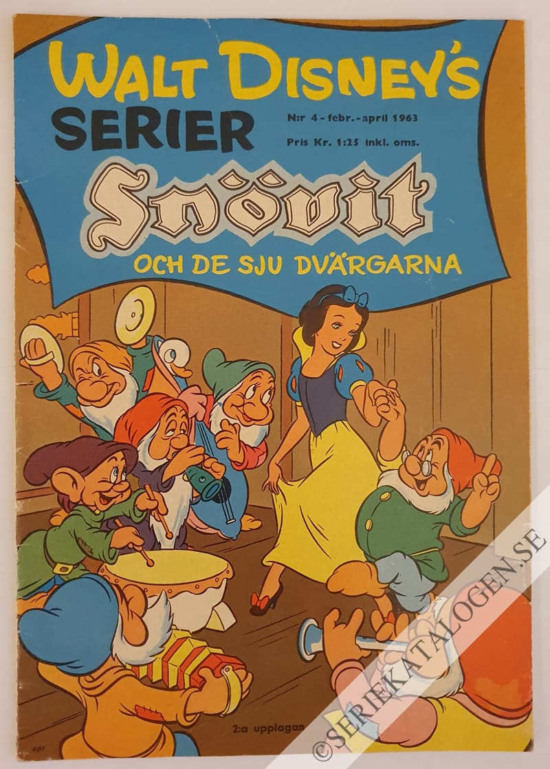 Framsida på Walt Disney's serier Snövit (1963)