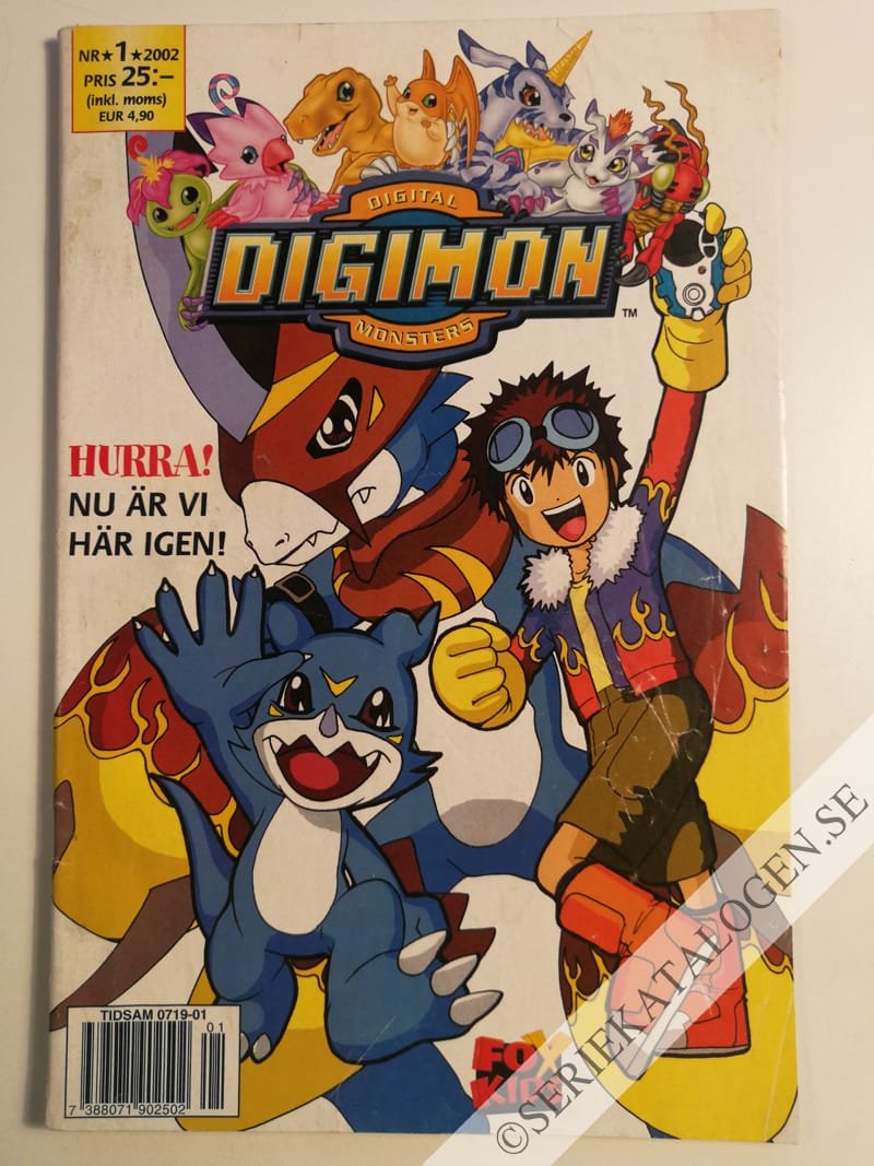Framsida på Digimon - digital monsters Hurra! Nu är vi här igen! (2002)