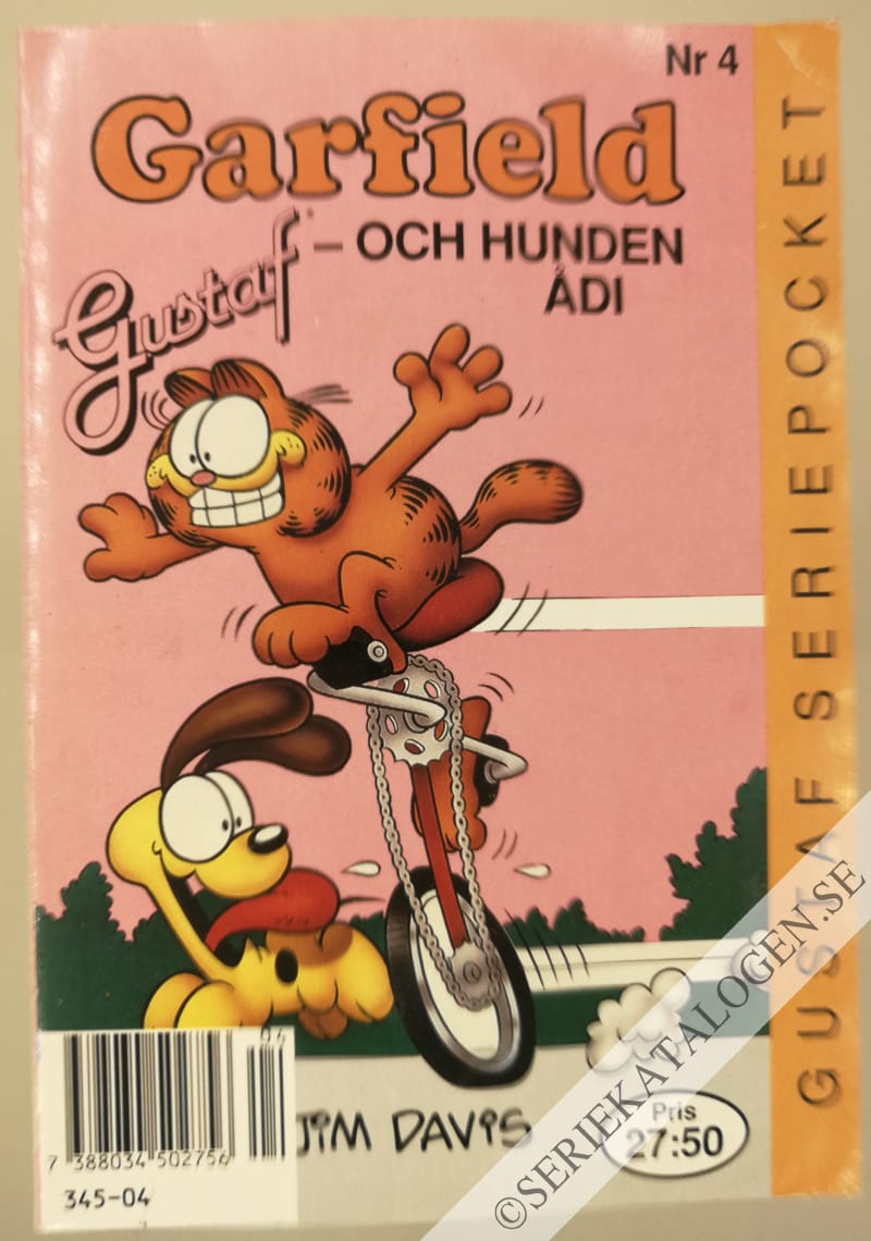 Framsida på Garfield - Gustaf seriepocket Gustaf och hunden Ådi (1991)