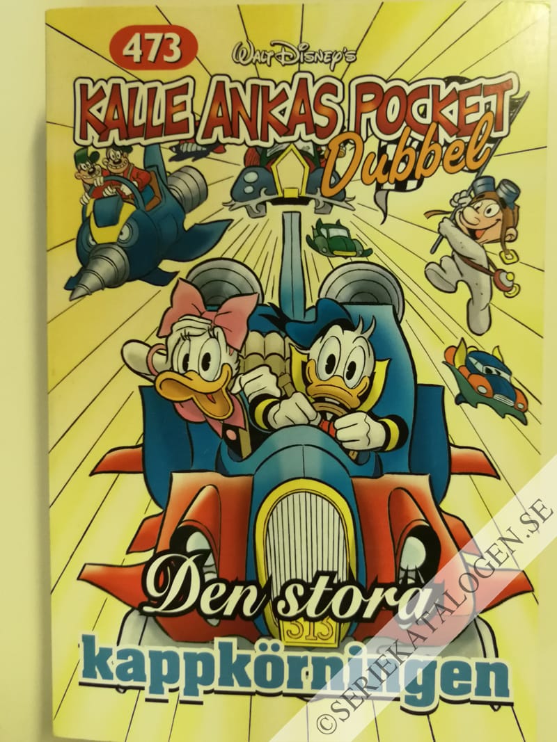 Framsida på Kalle Ankas pocket #473 - Den stora kappkörningen (2017)