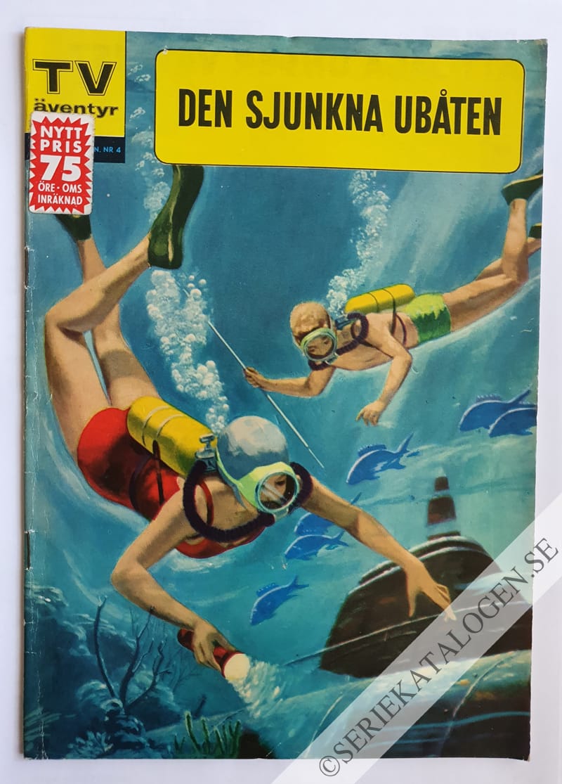 Framsida på TV-äventyr Den sjunkna ubåten (1962)