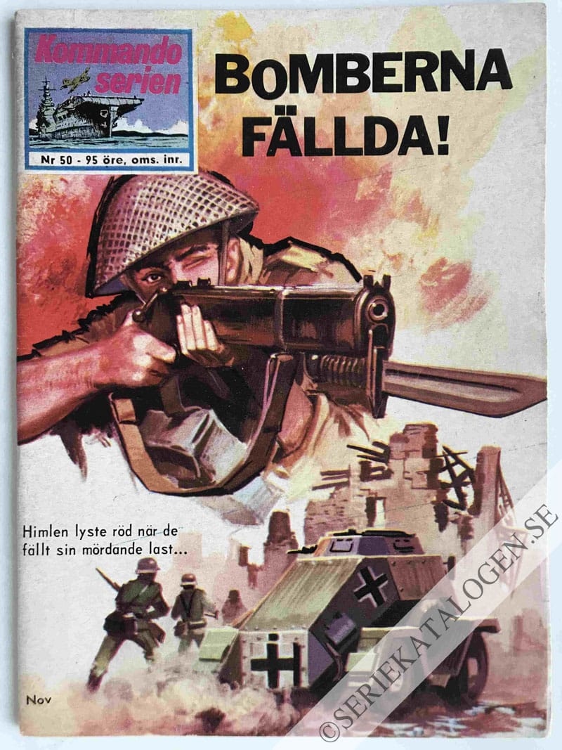 Framsida på Kommandoserien Bomberna fällda! (1964)