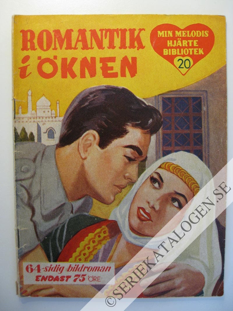 Framsida på Min melodis hjärtebibliotek Romantik i öknen (1955)
