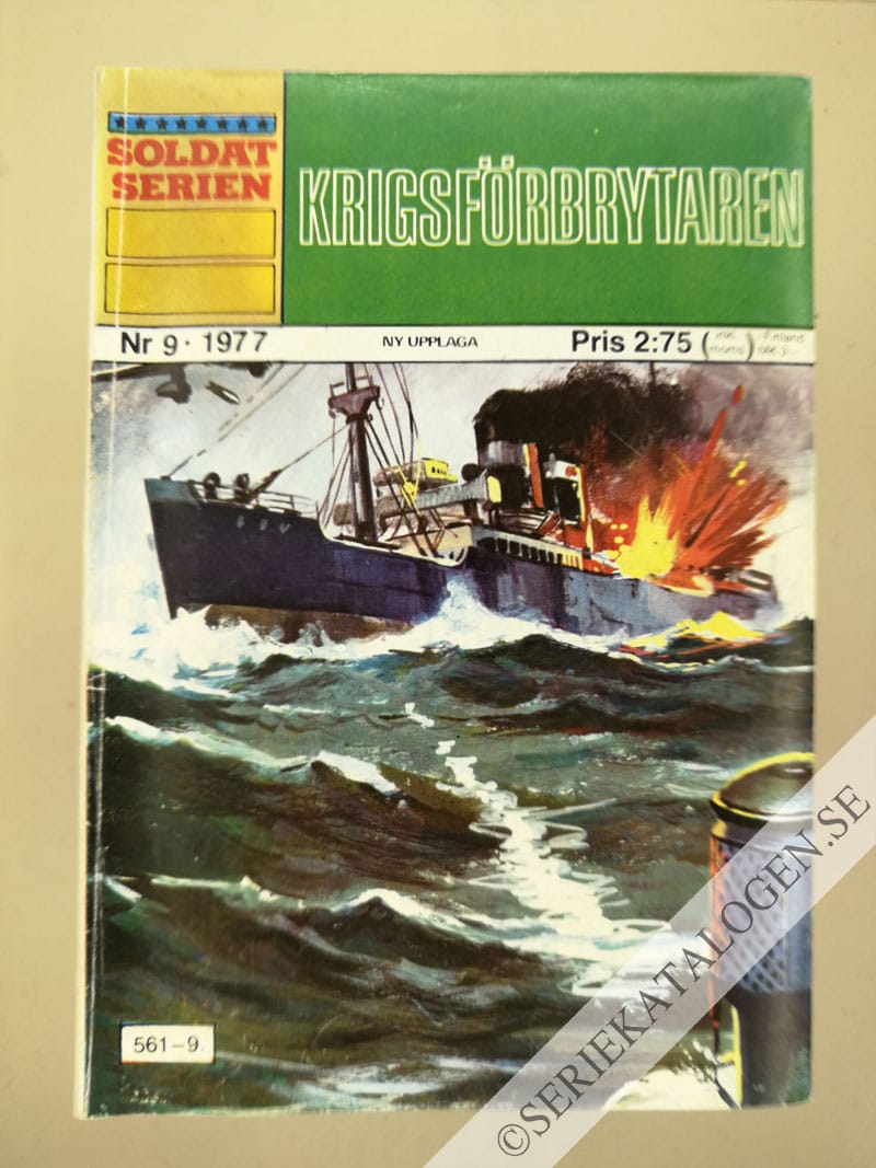 Framsida på Soldatserien #9 - Krigsförbrytaren (1977)