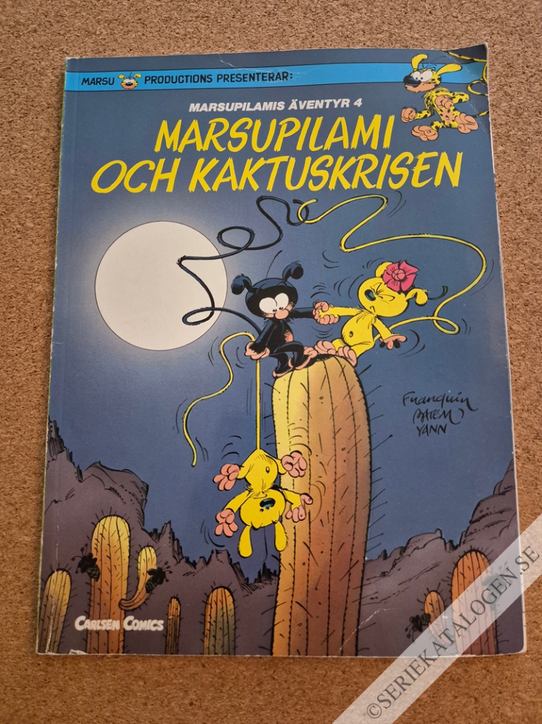 Framsida på Marsupilamis äventyr Marsupilami och kaktuskrisen (1990)
