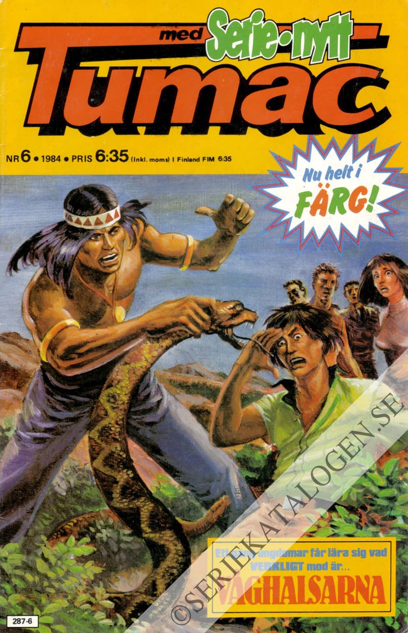 Framsida på Tumac med Serie-Nytt #6 (1984)