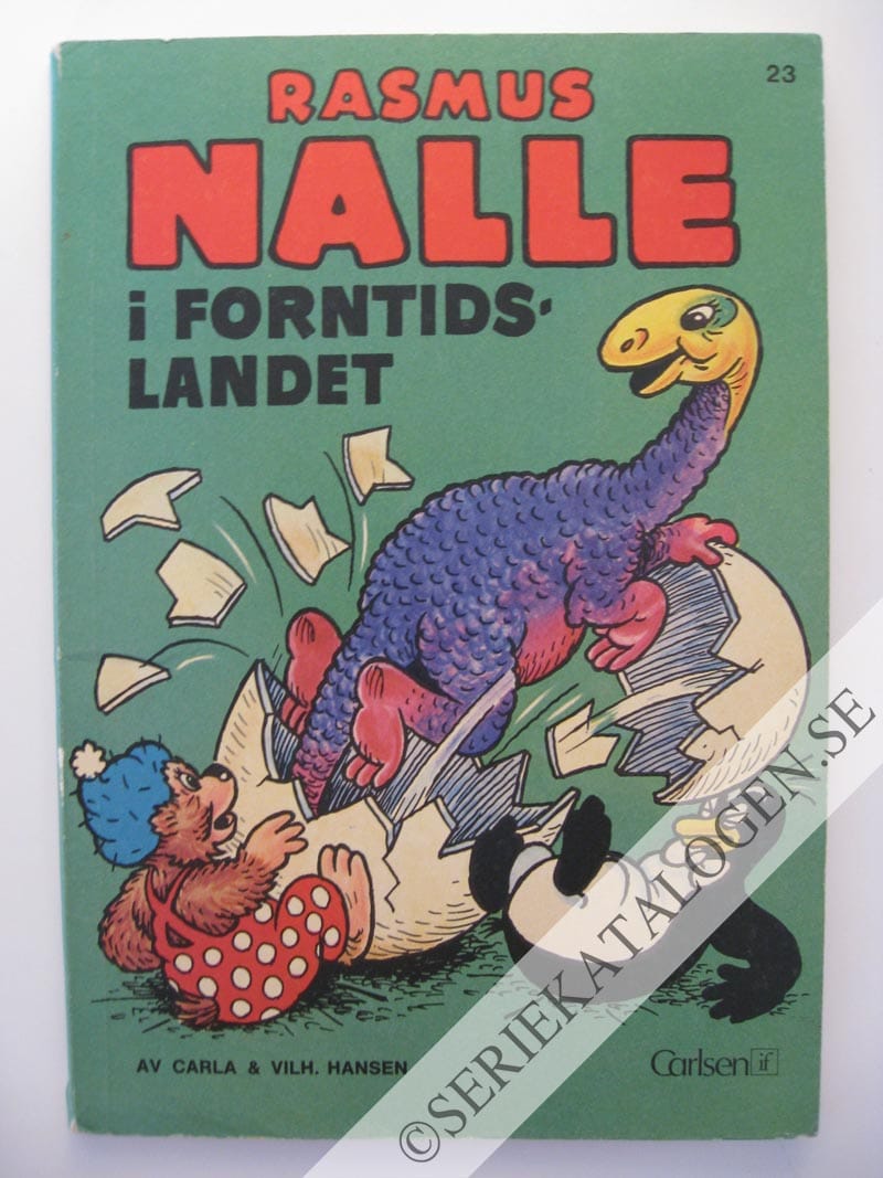 Framsida på Rasmus Nalle Rasmus Nalle i forntidslandet (1972)