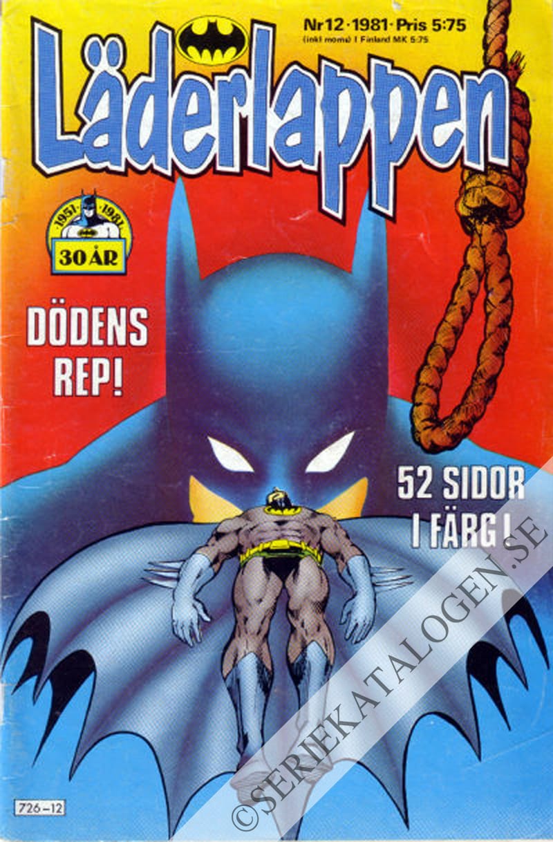 Framsida på Läderlappen och Robin #12 (1981)