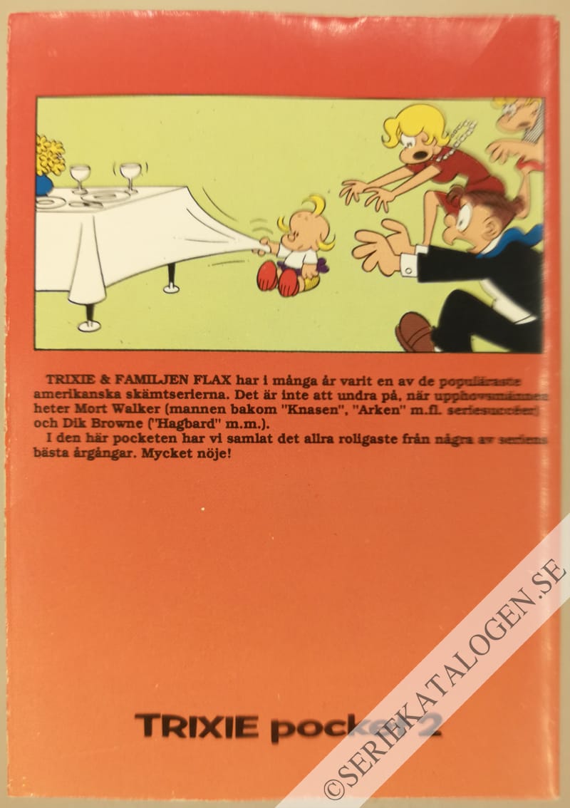 Baksida på Trixie & Familjen Flax (1990)