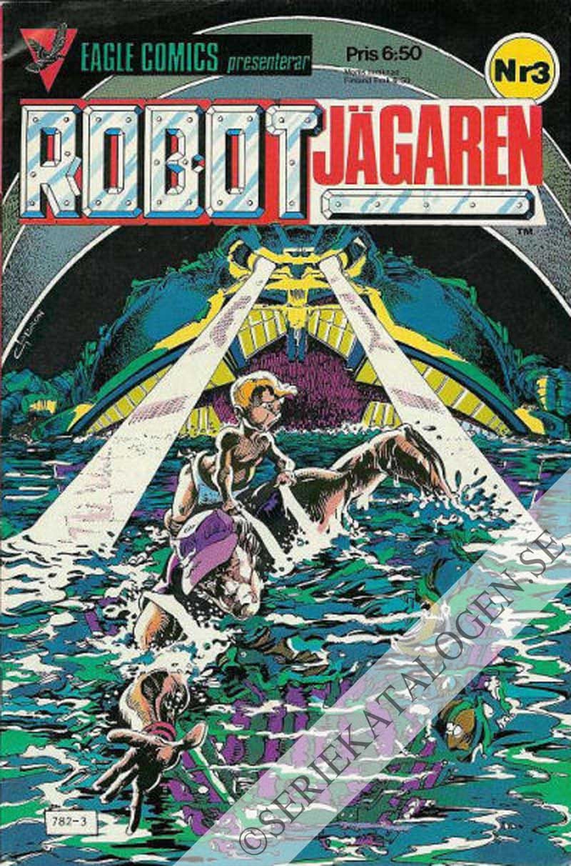 Framsida på Eagle comics presenterar Robotjägaren #3 (1985)